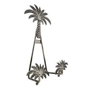 Easel Plate Holder Book Recipe Photo Frame Display Stand Palm Tree Silvertone